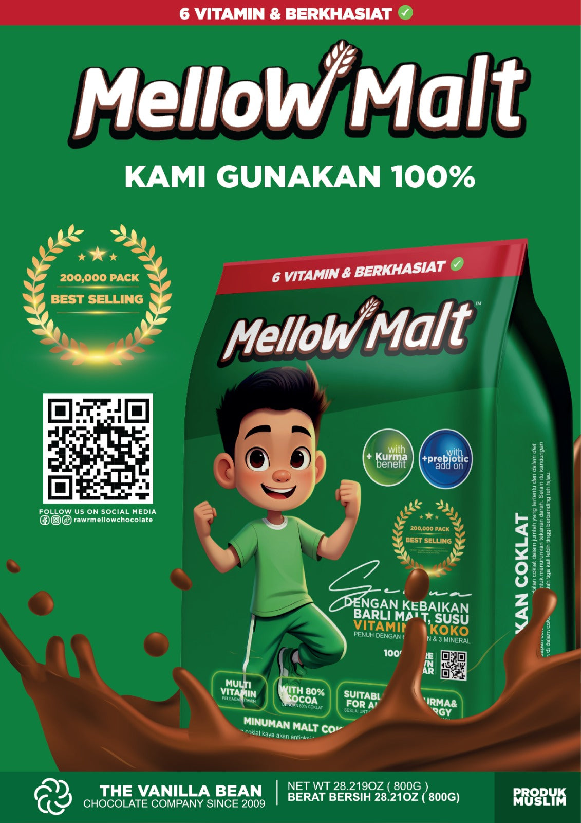 Mellow Malt Minuman Malt Coklat 800g Premium COKLAT & MALT
